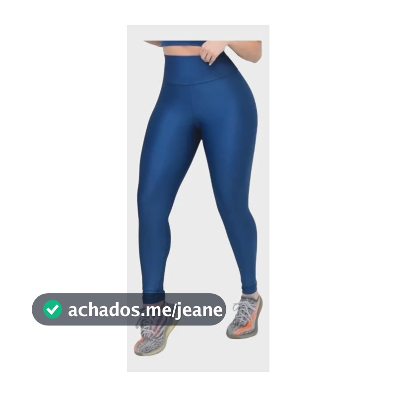 Calça Legging Leg Zero Transparência Grossa Academia Fitness Azul-escuro Lisa M