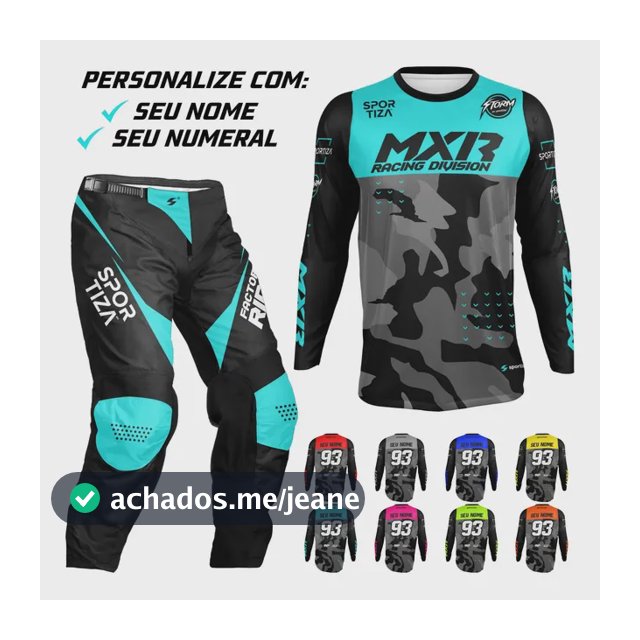 Kit Conjunto Motocross Calça E Camisa Personalize