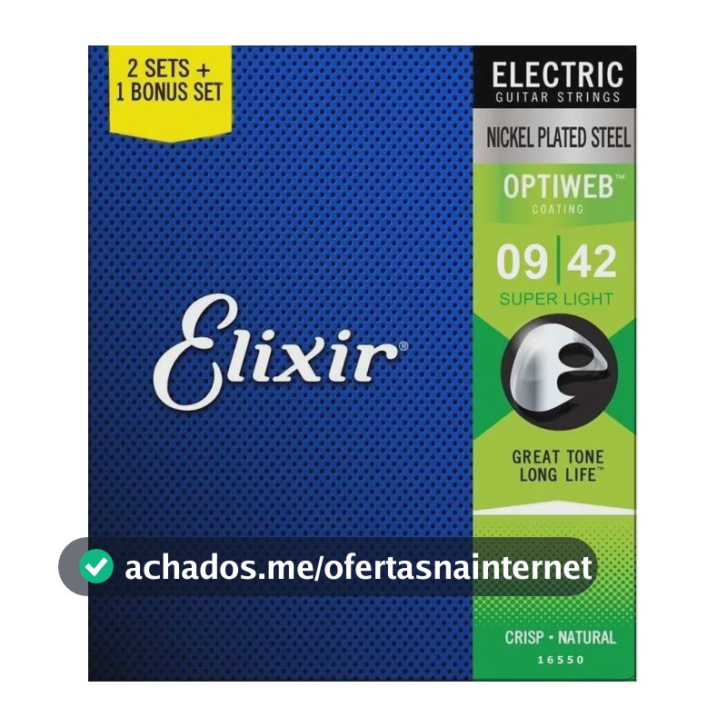 Pack 3 Encordoamento Elixir 09 Optiweb Super Light 16550