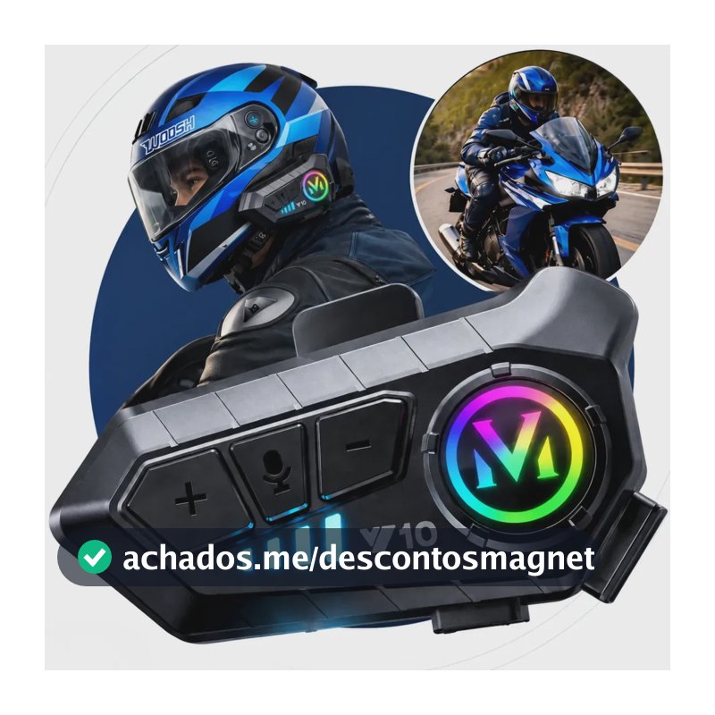 Fone De Ouvido Para Capacete Intercomunicador Bluetooth Headset Rgb Sem Fio Música GPS Chamadas Handsfree Alta Potência Woosh