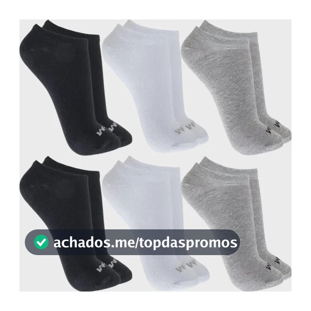 Kit 6 Pares Meia Soquete Mash Sapatilha Cano Baixo