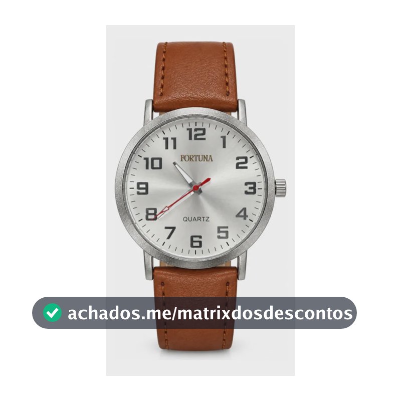 Relógio De Pulso Masculino Minimalista Old Money Fortuna Marrom Cx Prata