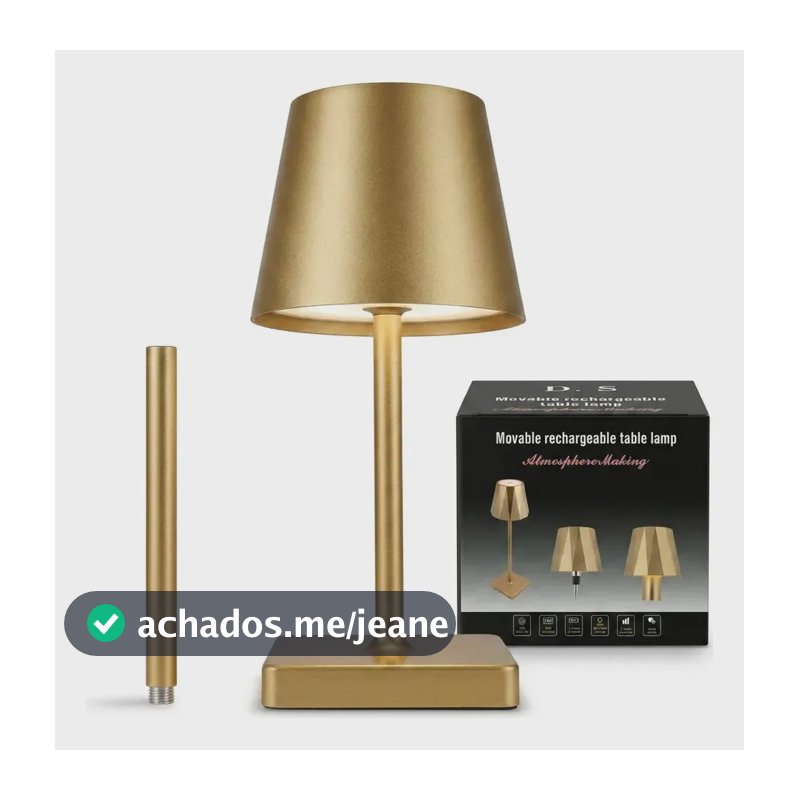 Luminária Abajur De Mesa Led Touch Recarregável Sem Fio