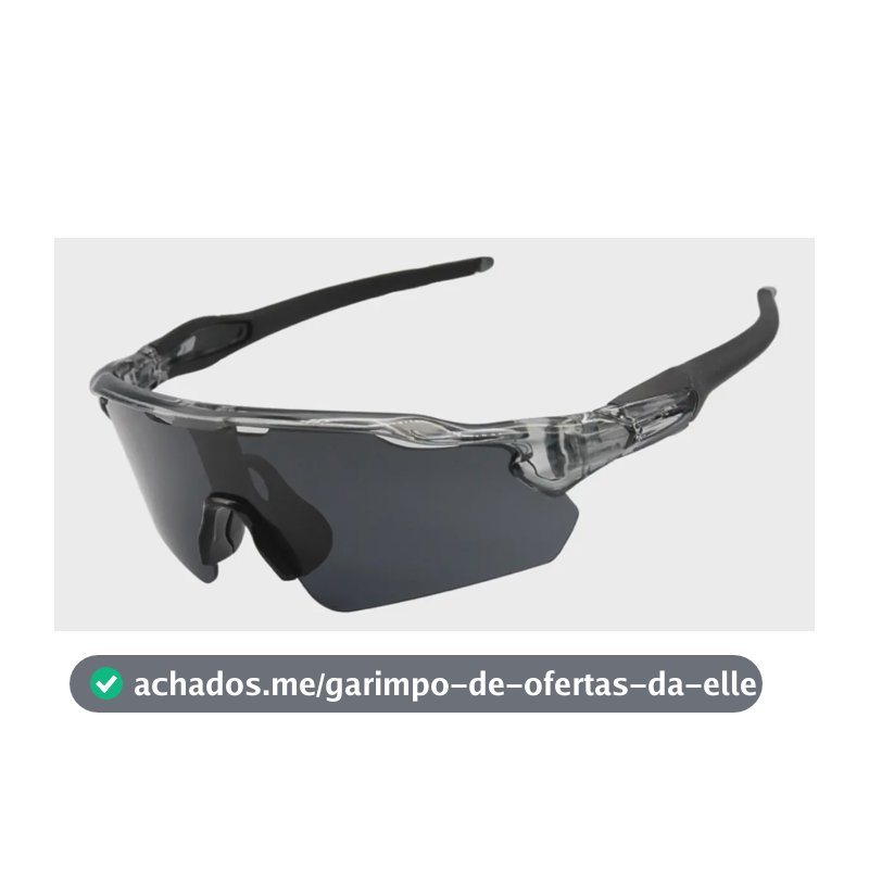 Óculos Esportivo Ciclismo Baixa Bike Corrida Pace Polarizado Lente Cinza Cristal E Preto