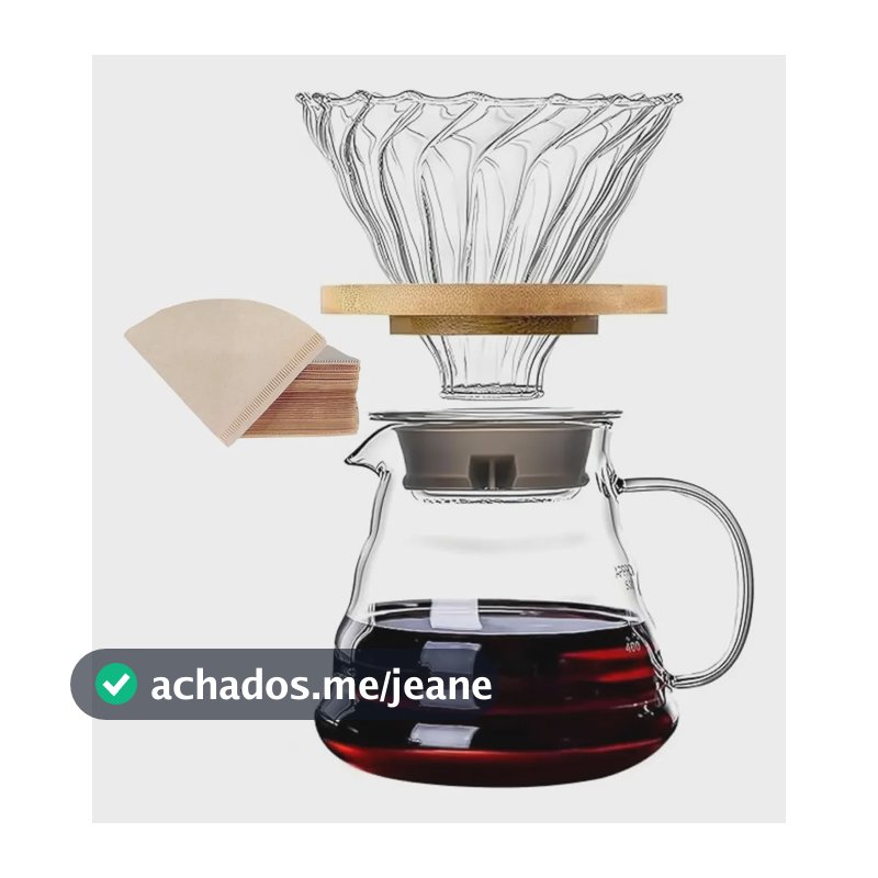 Kit V60 Para Coar Café Pour Over + 40 Filtros De Papel Transparente