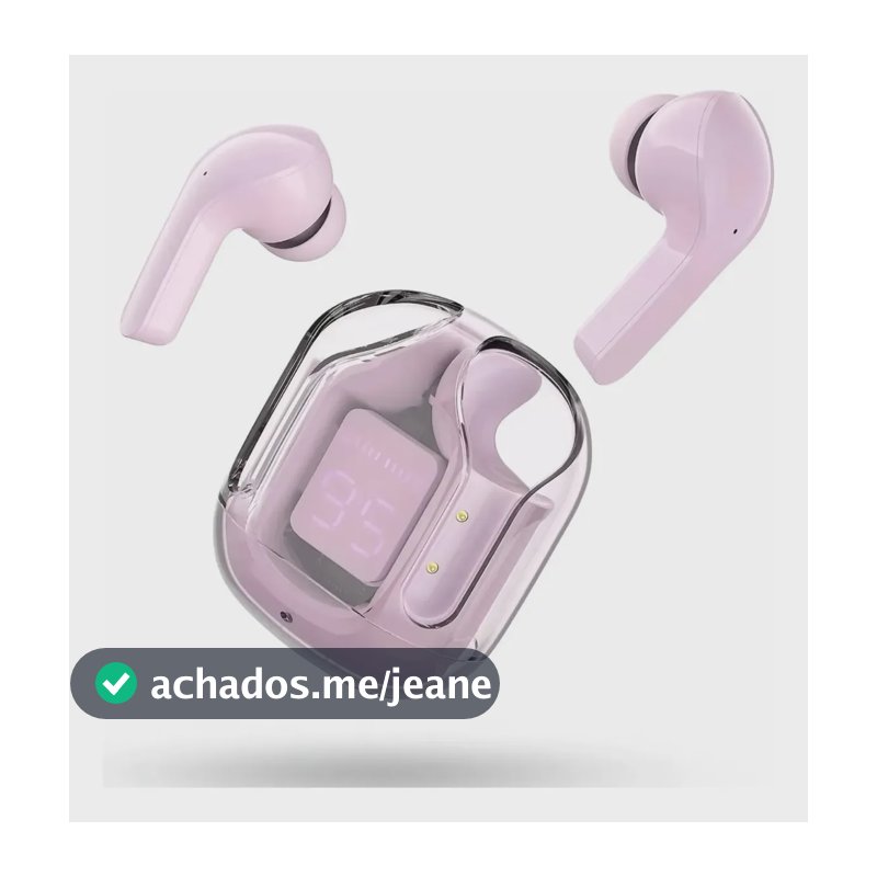 A31 Fone De Ouvido Earbuds Bluetooth Sem Fio E Visor Digital Rosa