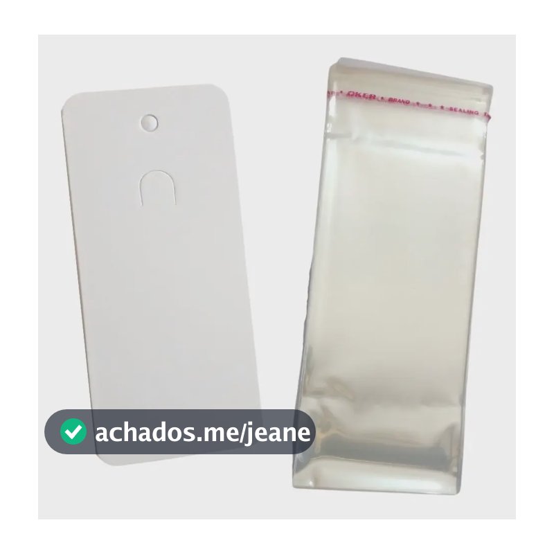 100 Unidades Cartela Tag Para Chaveiro + 100 Saquinhos