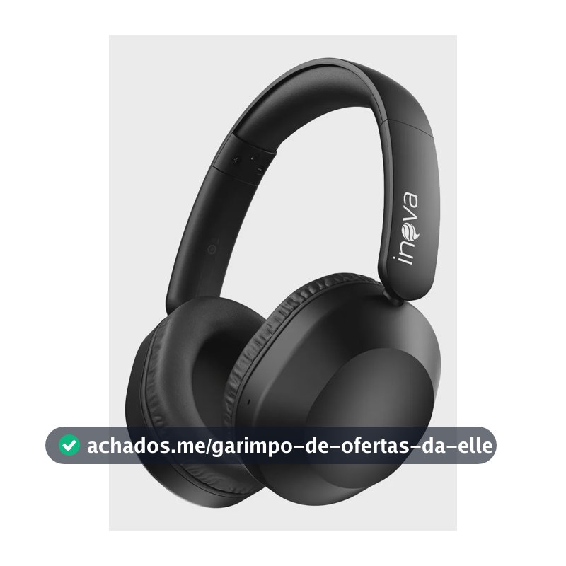 Fone De Ouvido Headphone Bluetooth 6.0 Sem Fio Premium Potente Super Bass Compatível, bateria de 50 Horas Para iPhone Samsung Xiaomi Redmi Lenovo Motorola Esportivo Caminhada Academia Cor Preto Inova