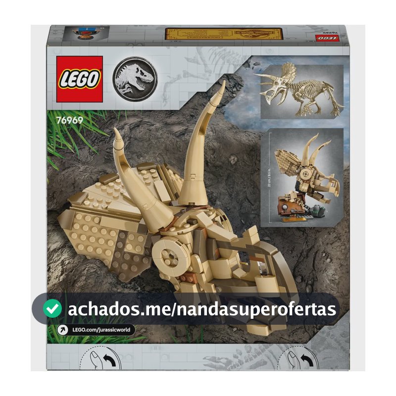 Lego Fósseis De Dinossauros: Caveira De Triceratops 76969