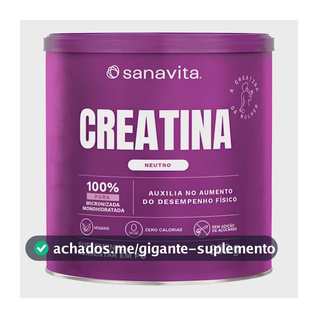 Creatina Monohidratada Micronizada 100% Pura 300g - Sanavita Sem Sabor