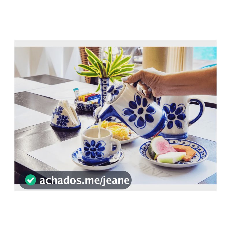 Bule Porcelana Monte Sião Café Chá Chaleira Azul