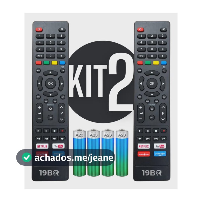 Kit 2 Controle Remoto Para Tv Philco Smart 4k Teclas Netflix, Youtube, Globoplay E Prime Video