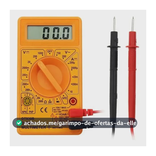 Multimetro Digital Portátil Profissional Com Bateria Inclusa Para Teste Medição Tensão Personalized View