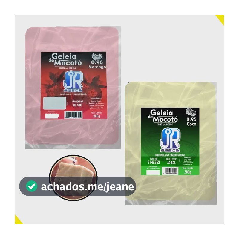 Geleia de Mocotó para Pesca JR PESCA Sabor Morango e Coco (Kit com 2)