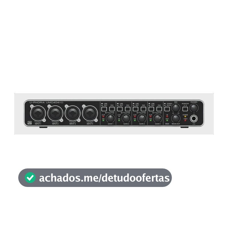 Interface de áudio Behringer U-Phoria UMC404HD 2ª geração