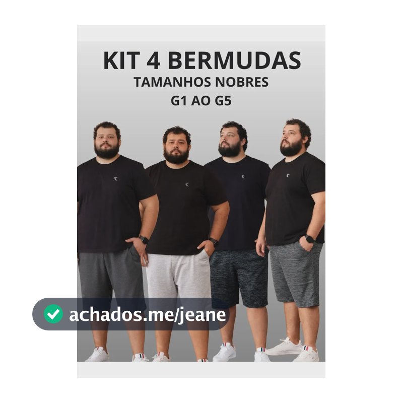 Kit 4 Bermudas Masculinas Tamanhos Nobres Plus Size Lote Sortido Liso E / Ou Rajado G5 - (58)