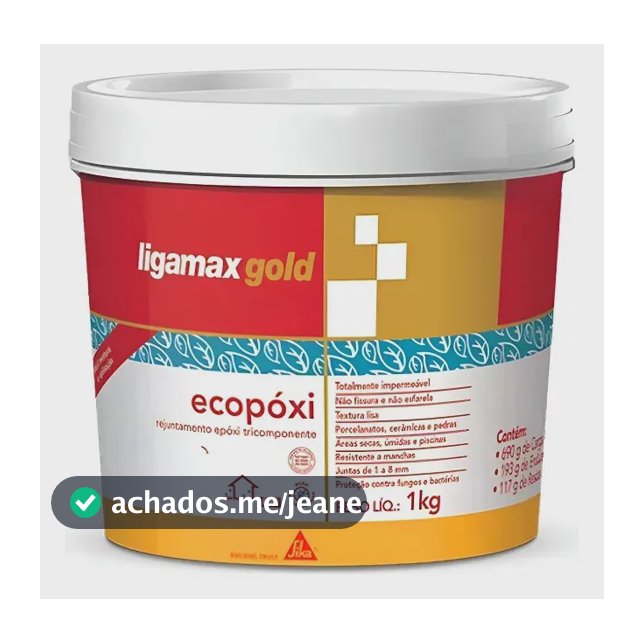 Rejunte Epóxi Ligamax Gold Ecopoxi Cinza Basalto 1kg
