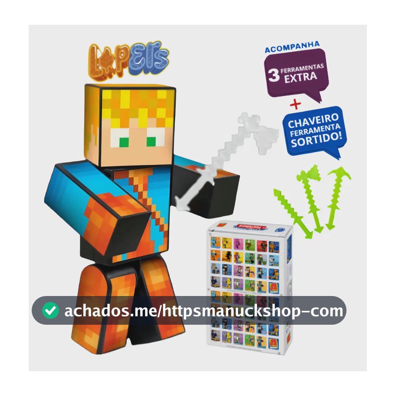 Boneco Articulado Lopers 15cm Algazarra Brinquedos Gamer Skin Com Acessórios