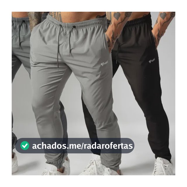 Kit 3 Calças Jogger Masculinas De Tactel Com Elastano Ziper