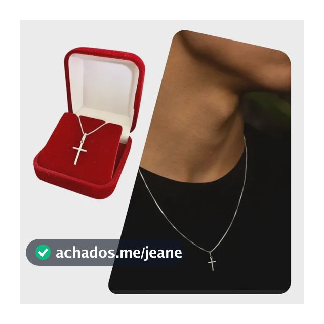 Colar De Prata 925 Masculina Veneziana Pingente Cruz