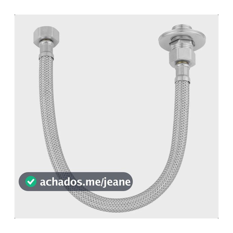 Engate Mangueira Flexível Trançado Torneira Aço Inox 60 Cm Prateado Rabixo Para Torneira Bancada Mangueira Para Torneira Engate De Metal Inox Life Metais