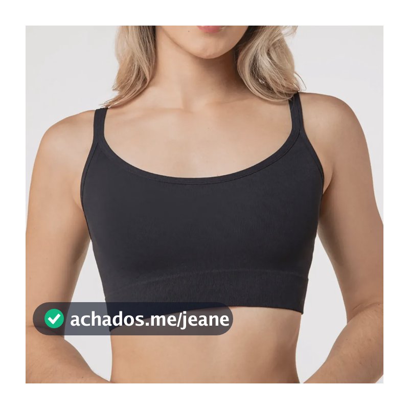 Top Fitness Alta Sustentação Lupo Academia Confortável Loba Preto Liso Gg