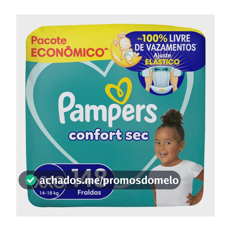Fralda Pampers Confort Sec Tamanho XXG 148 Unidades
