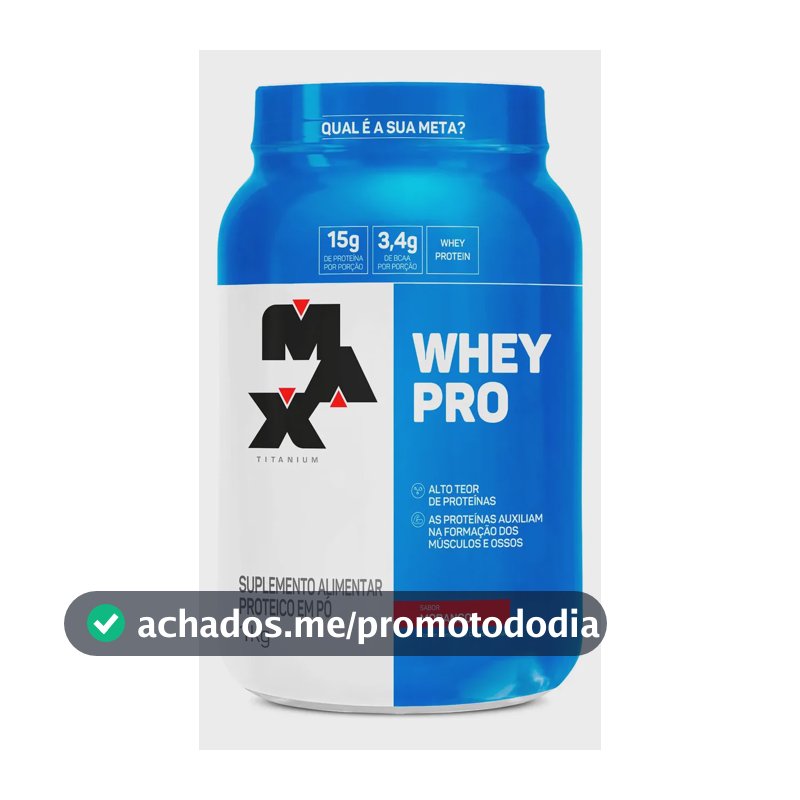 Proteína Max Titanium Whey Pro Concetrado em pó sabor Morango x 1kg