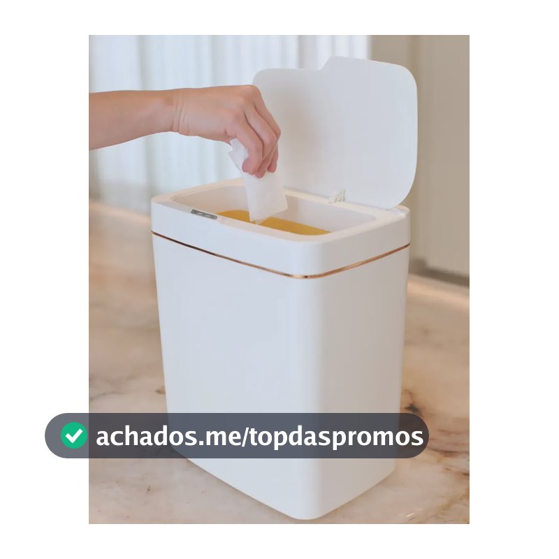 Lixeira Automática 15l Sensor Cozinha Escritório Premium Off White