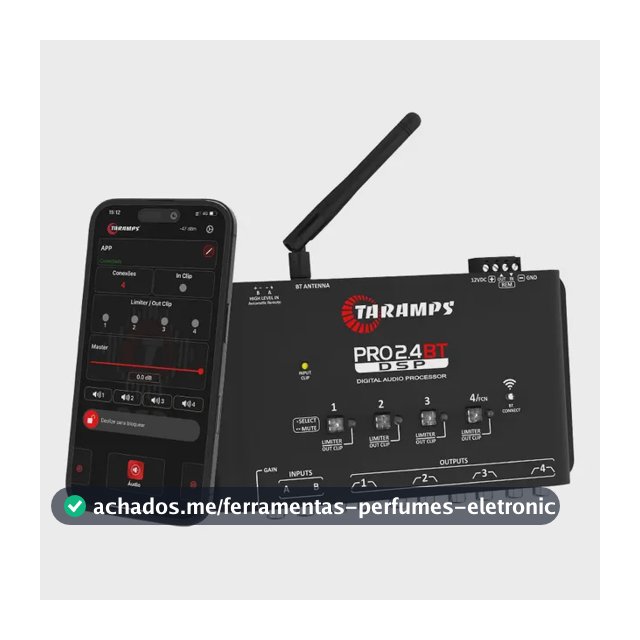 Crossover Taramps Pro 2.4 BT Automotivo com Bluetooth para Configurar pelo Celular