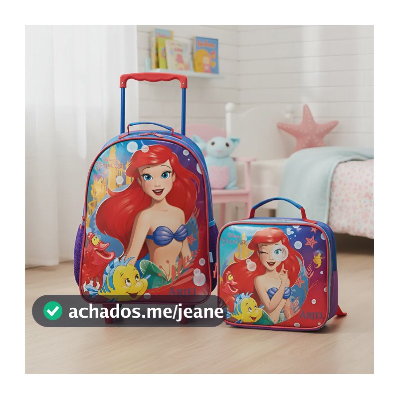 Kit Mochila E Lancheira Ariel R2 Xeryus 6-azul Ariel