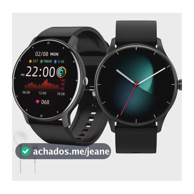 Relógio Inteligente Smartwatch Redondo Peje Pro Amoled Ip68 Preto Mesh