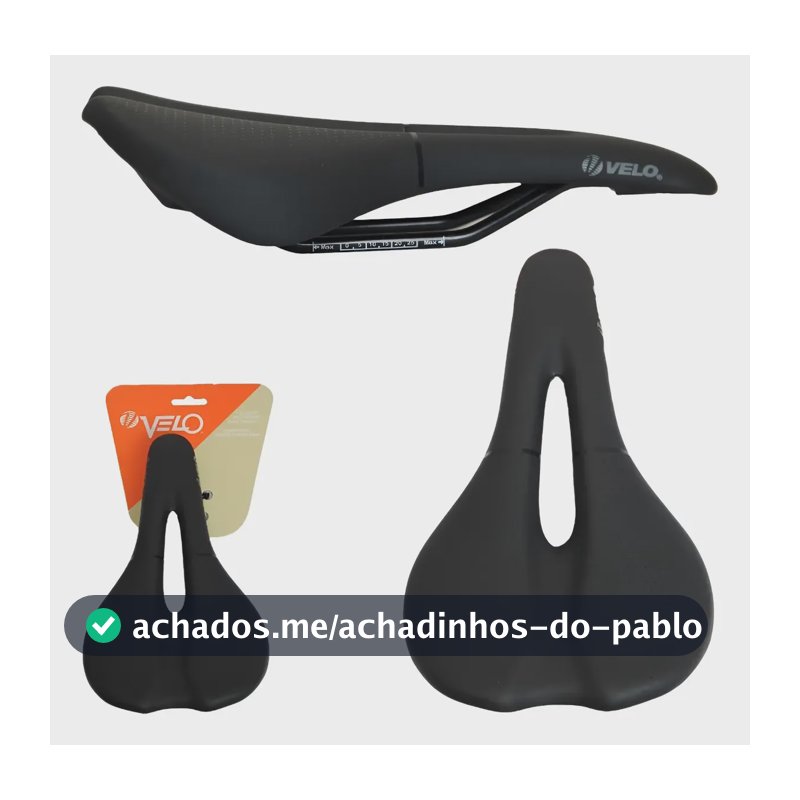 Banco Selim Bike Velo Vl-1c22 Mtb Gravel 255 X 145mm Vazado Preto 25.5 Cm 14.5 Cm