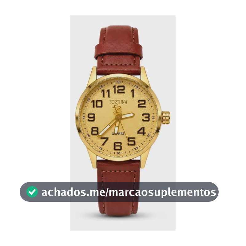 Relógio De Pulso Masculino Fortuna Old Money Minimalista Marrom Cx Dourada