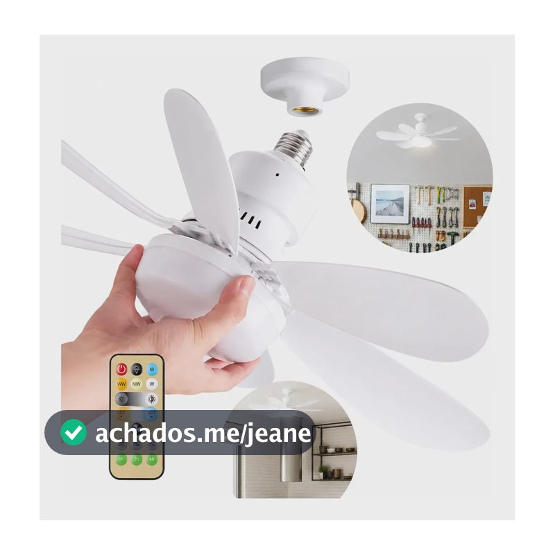 Ventlador de Teto Flower 40W com Luz LED e Controle Remoto