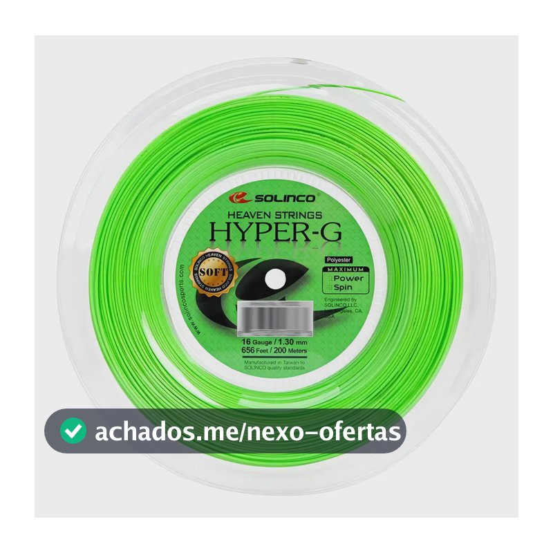 Corda Solinco Hyper G Soft 16 Co-poliéster 1.30mm 200m Verde