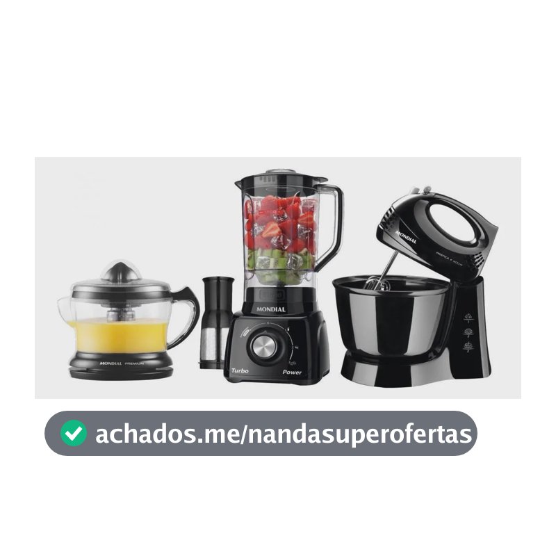 Kit Kt-105-b Mondial Com Liquidificador Batedeira Preto 110v