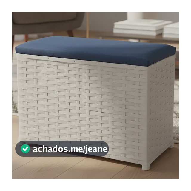 Puff Baú Organizador Fibra Sintética Assento Suede (m) 80ltr