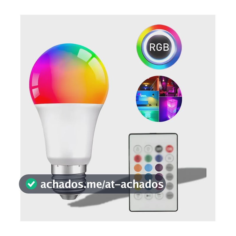 Lâmpada Led Rgb E27 Colorida 10w Festa Casa E Decoração Rgb