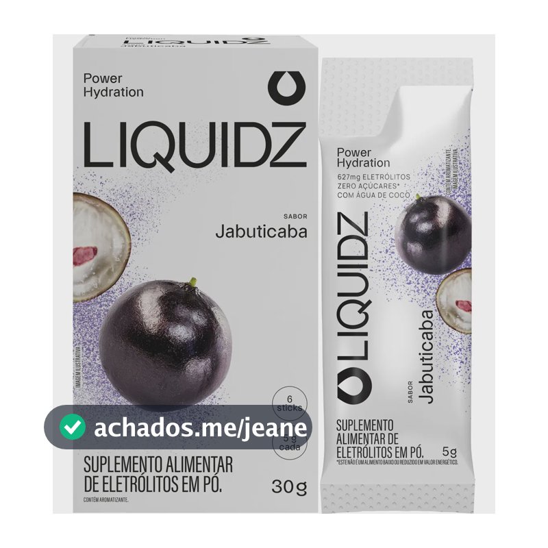 Liquidz® Eletrólitos Zero Açúcar - Jabuticaba - 6 Sachês
