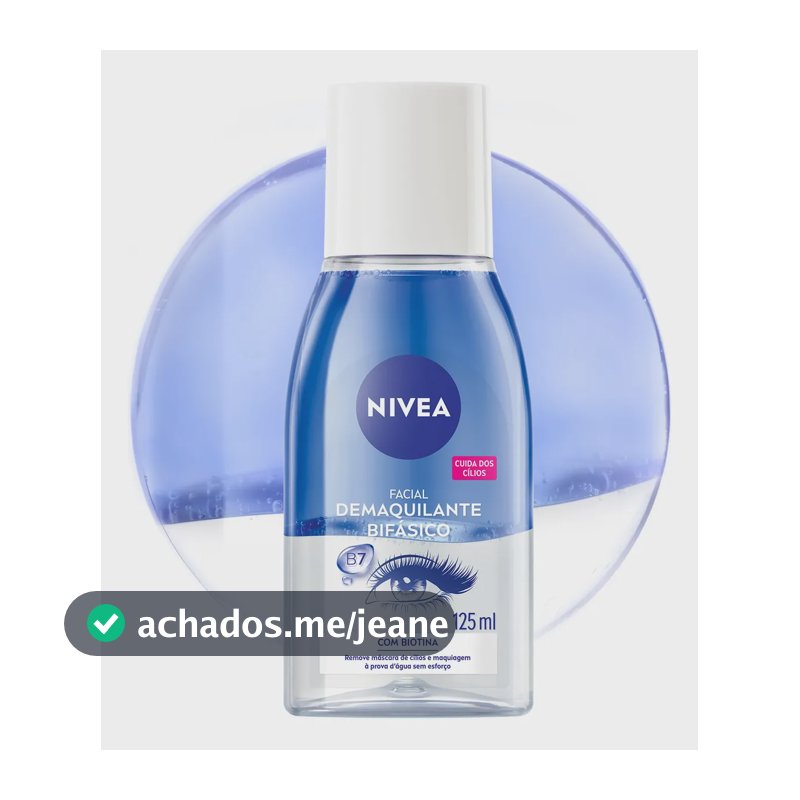 NIVEA Demaquilante Bifásico 125ml, Remove Maquiagem à Prova D'água, Protege Cílios, Gentil com a Pele
