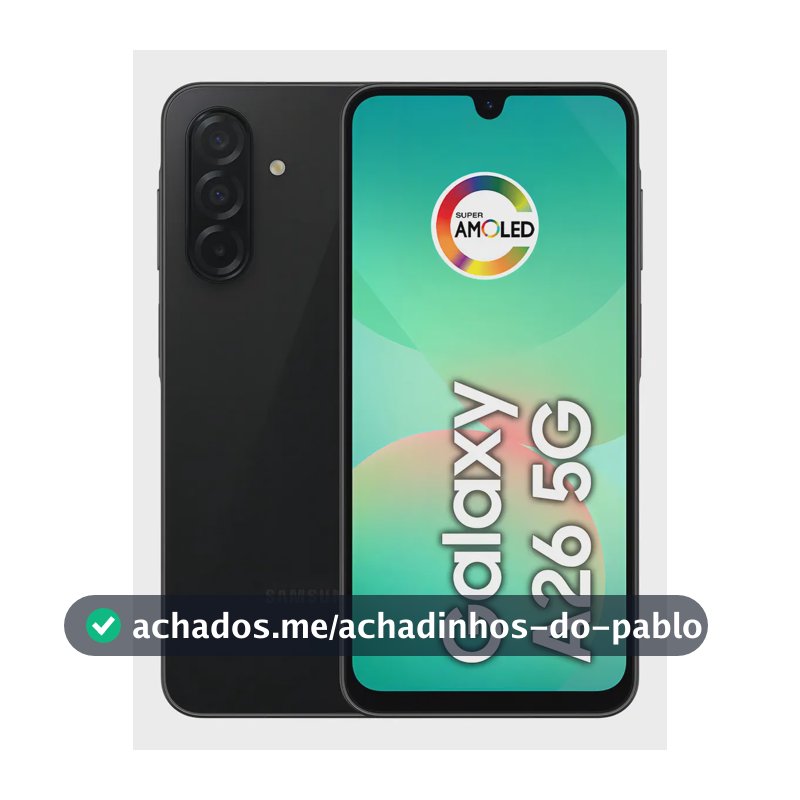 Celular Samsung Galaxy A26 5g 256gb, 8gb Ram, Câmera De 50mp, Ip67, Tela Super Amoled 6.7 , Nfc - Preto