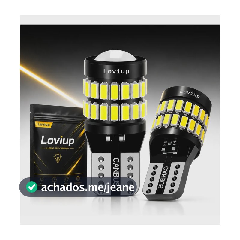 Par Lâmpadas Led Pingo T10 Projetor Extra Forte Branco 8w T10 Branco Puro