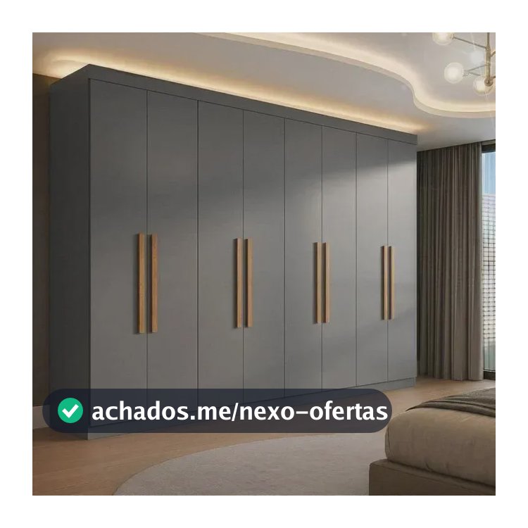 Guarda Roupa Casal 8 Portas 4 Gavetas Paris Espresso Móveis Onix