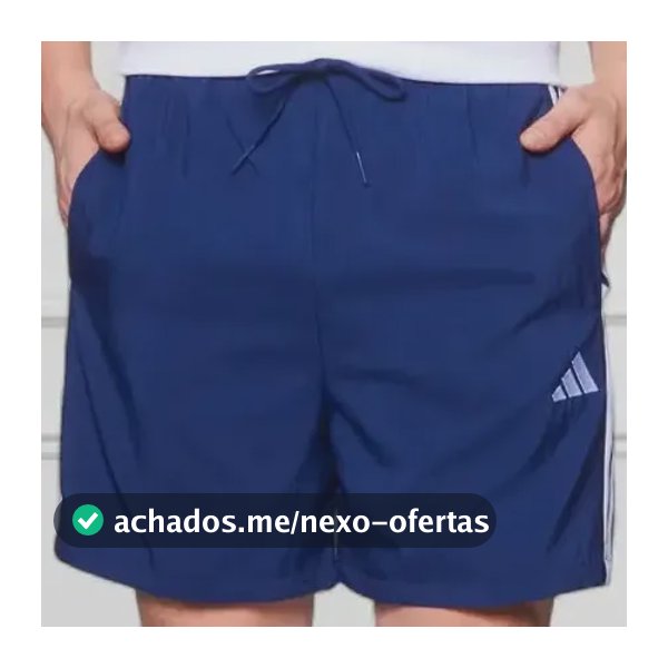 Short Masculino Chelsea Essential 3 Listras adidas Dark Blue Liso G