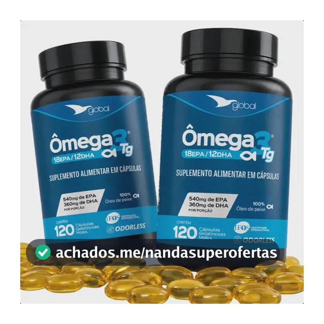 Suplemento Alimentar Ômega 3 Tg Vitamina IFOS 540mg Epa 360mg Dha 120 Cápsula Gelatinosa Kit 2 Unidades