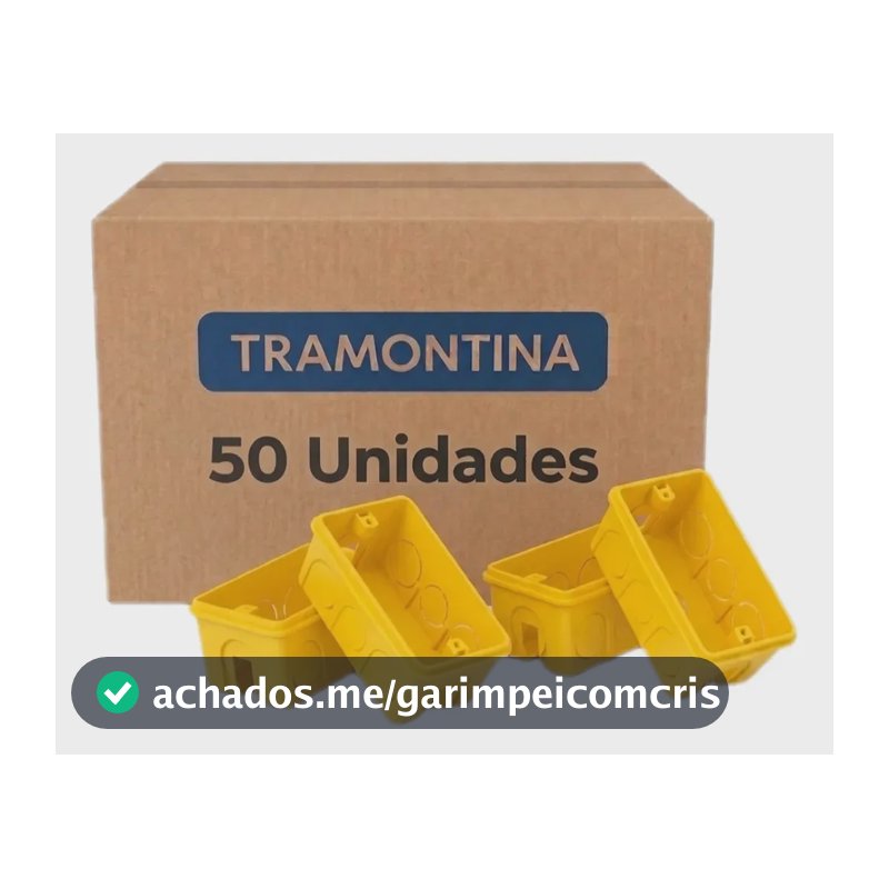 Kit 50 Caixa De Embutir 4x2 Luz Parede Tramontina Amarela