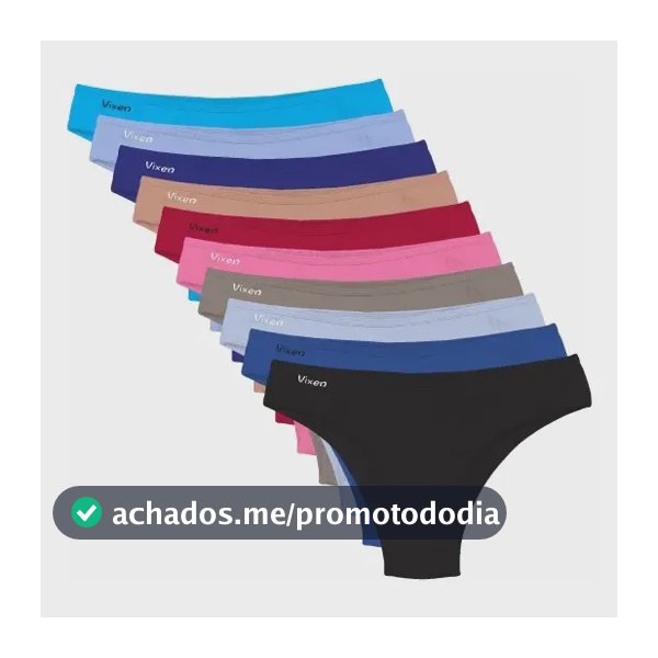 Kit 10 Calcinha Feminina De Algodão Tanga Lisa Conforto Vies