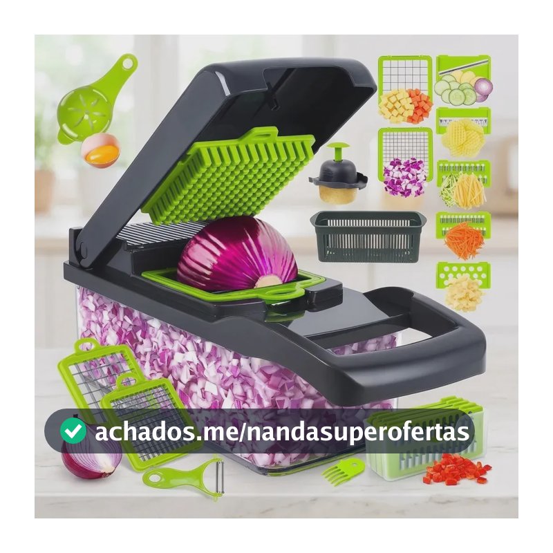 Cortador Multifuncional Topyhome 16 em 1 Para Legumes e Frutas com Lâminas em Inox