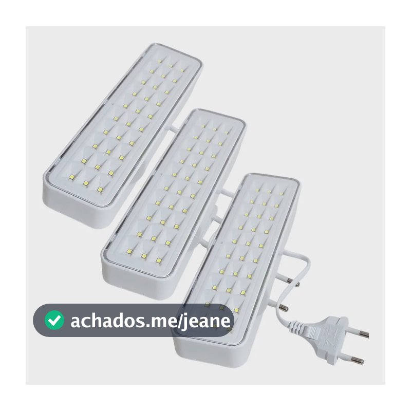 3 Luminárias Emergência Elgin Recarregável Lampada 30 Leds 127/220v 127/220v